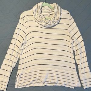 Striped cowl neck sweater